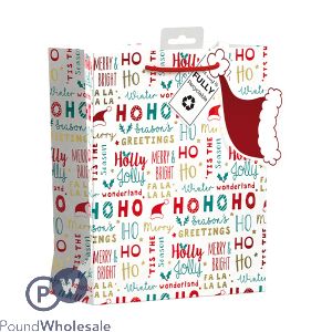 Giftmaker Christmas Text Gift Bag Medium