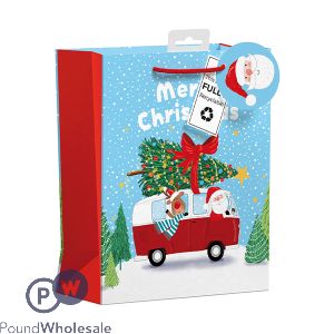 Giftmaker Merry Christmas Santa's Campervan Gift Bag Medium