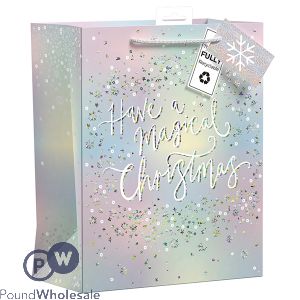 Giftmaker Christmas Sparkle Foil Magical Gift Bag Large