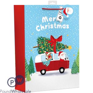 Giftmaker Merry Christmas Santa's Campervan Gift Bag Xl
