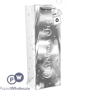 Giftmaker Christmas Fizz Silver Gift Bag Bottle