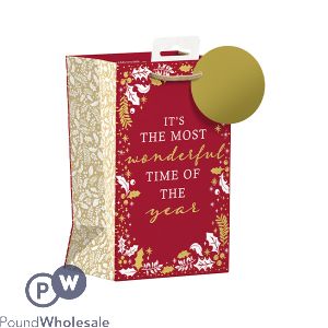Giftmaker Christmas Wonderful Time Gift Bag Small