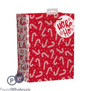 Giftmaker Christmas Candy Cane Gift Bag Medium