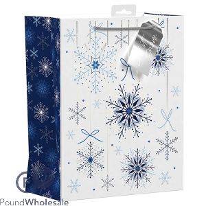 Giftmaker Christmas Snowflakes Gift Bag Large