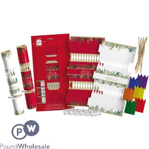 Giftmaker Traditional Make Your Own Christmas Crackers 6" X 12" 8 Pack Set