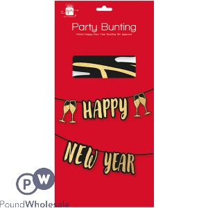 Giftmaker Foiled Happy New Year Party Bunting 3m