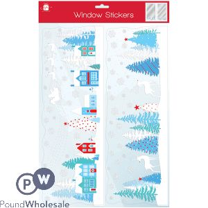 Giftmaker Christmas Border Scene Window Clings 2 Pack