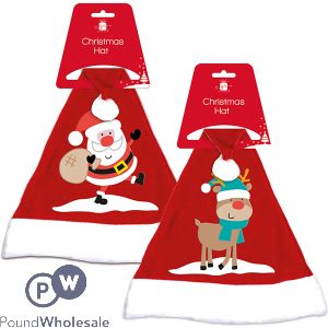 Giftmaker Christmas Red Fleece Santa Hat Assorted