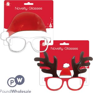 Giftmaker Christmas Santa & Reindeer Novelty Glasses Assorted