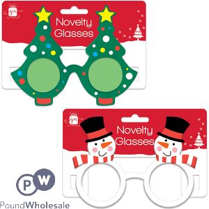 Giftmaker Christmas Tree & Snowman Novelty Glasses Assorted