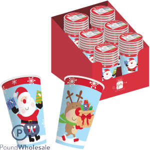 Giftmaker Assorted Christmas Character Paper Cups 8oz 6 Pack Cdu