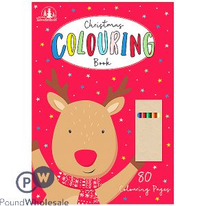 FESTIVE WONDERLAND PREMIUM CHRISTMAS COLOURING BOOK WITH CRAYONS
