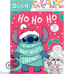 Disney Stitch Ho Ho Ho Christmas Colouring Book Set