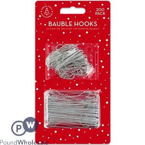 North Pole Accessories Christmas Bauble Hooks 200 Pack