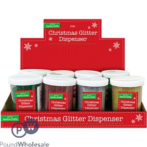 Christmas Glitter Dispenser 100g Assorted Colours Cdu