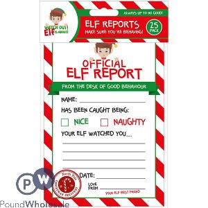 ELF BEHAVIOUR REPORTS 21CM X 14CM 25 PACK