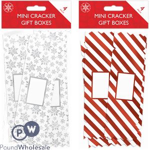 Christmas Mini Cracker Gift Boxes 4 Pack Assorted