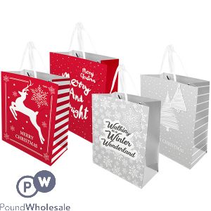 Christmas Traditional Medium Gift Bags 2 Pack Assorted