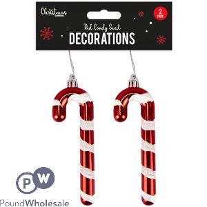 Christmas Red Candy Sweet Decorations 2 Pack