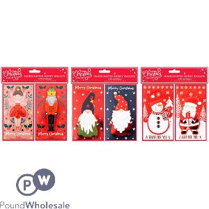 Christmas Foil Handcrafted Money Wallet 4 Pack Assorted
