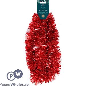 Christmas Red Tinsel 2m