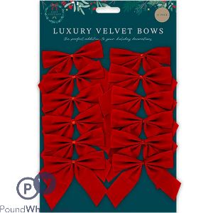 Christmas Red Velvet Bows 12 Pack