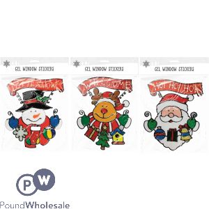 Christmas Gel Figures Window Stickers Assorted