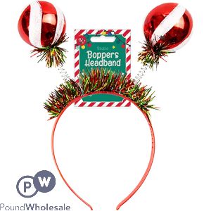 Jolly Christmas Tinsel Bauble Boppers Headband