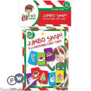 Christmas Elf Jumbo Snap Card Game Set 52 Pack