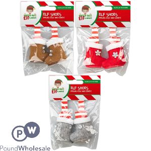 Christmas Polyester Elf Shoes Assorted Colours