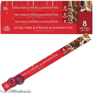 Cooke & Miller Extra Wide & Strong Aluminium Kitchen Foil 44cm X 8m Cdu