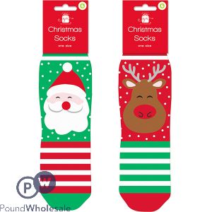 Giftmaker Christmas Socks One Size 2 Assorted