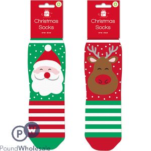 Giftmaker Christmas Socks One Size 2 Assorted
