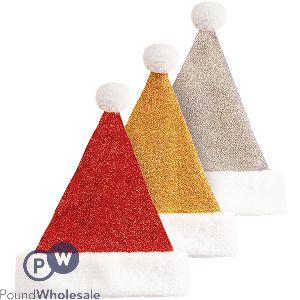 Metallic Santa Hats Assorted Colours