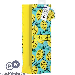 Giftmaker Zest For Life Lemon Gift Bag Bottle
