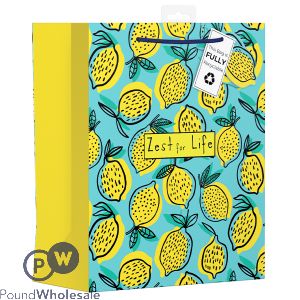 GIFTMAKER ZEST FOR LIFE LEMON GIFT BAG LARGE