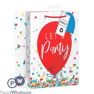 GIFTMAKER LET&#039;S PARTY BALLOON GIFT BAG MEDIUM