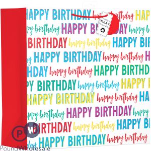 Giftmaker Fun Happy Birthday Text Gift Bag Giant