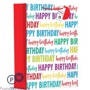 Giftmaker Fun Happy Birthday Text Gift Bag Xl
