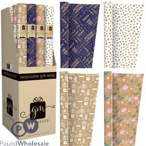 Giftmaker Fashion Kraft Recyclable Gift Wrap 2m Cdu Assorted