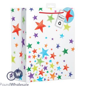 GIFTMAKER BRIGHT STARS RECYCLABLE GIFT BAG LARGE