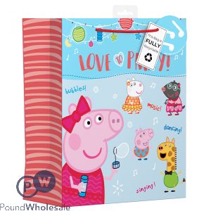 PEPPA PIG LOVE TO PARTY RECYCLABLE GIFT BAG LARGE