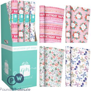 Giftmaker Female Birthday Recyclable Gift Wrap CDU Assorted