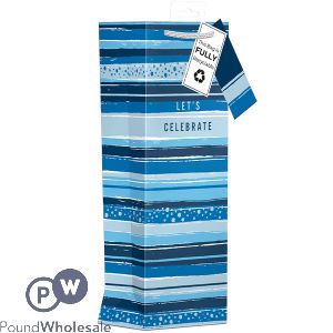 Giftmaker Celebrate Stripe Gift Bag Bottle