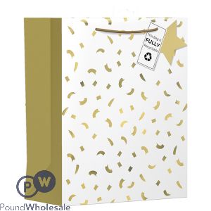 Giftmaker Gold Confetti Gift Bag Large