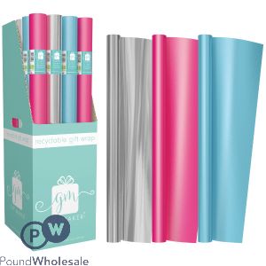 Giftmaker Plain Foil Fashion Recyclable Gift Wrap 1.5m X 69cm