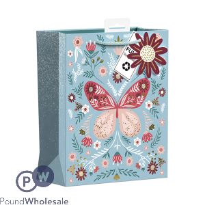 Giftmaker Butterfly Floral Gift Bag Medium