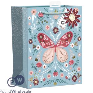 Giftmaker Bufferfly Floral Gift Bag Large