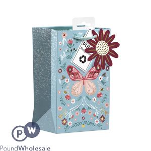 Giftmaker Butterfly Floral Gift Bag Small