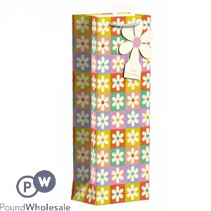 Giftmaker Retro Floral Gift Bag Bottle